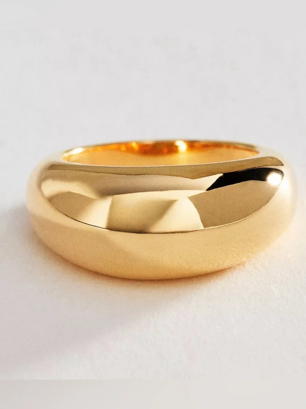 NWT Anthropologie Chunky Metal Stacking Ring in Gold